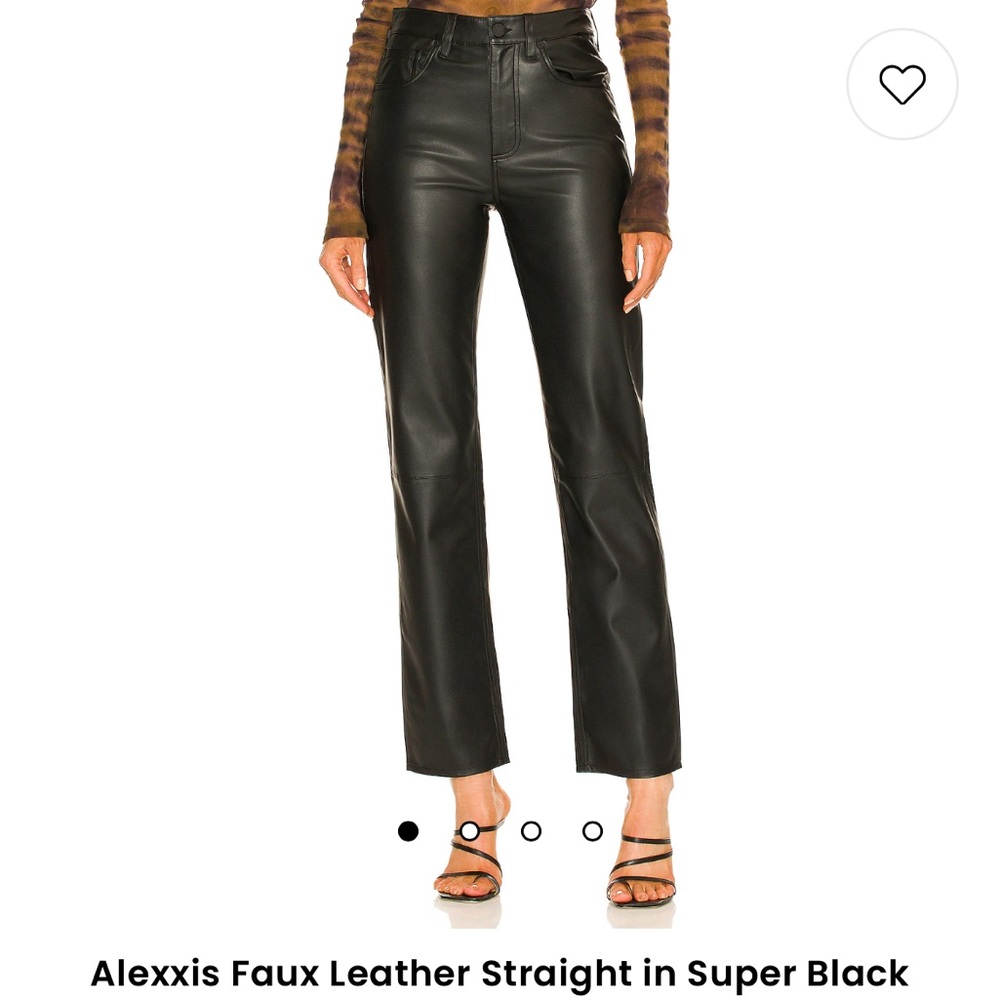 AG Adriano Goldschmied Alexxis Faux Leather Jean Size 24 Super Black Revolve